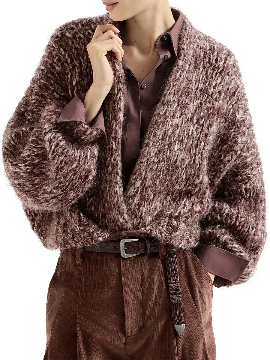 Brunello Cucinelli Women's Malfilé Mohair Cardigan | Thumbnail 2 Brunello Cucinelli Women's Malfilé Mohair Cardigan | Thumbnail 2