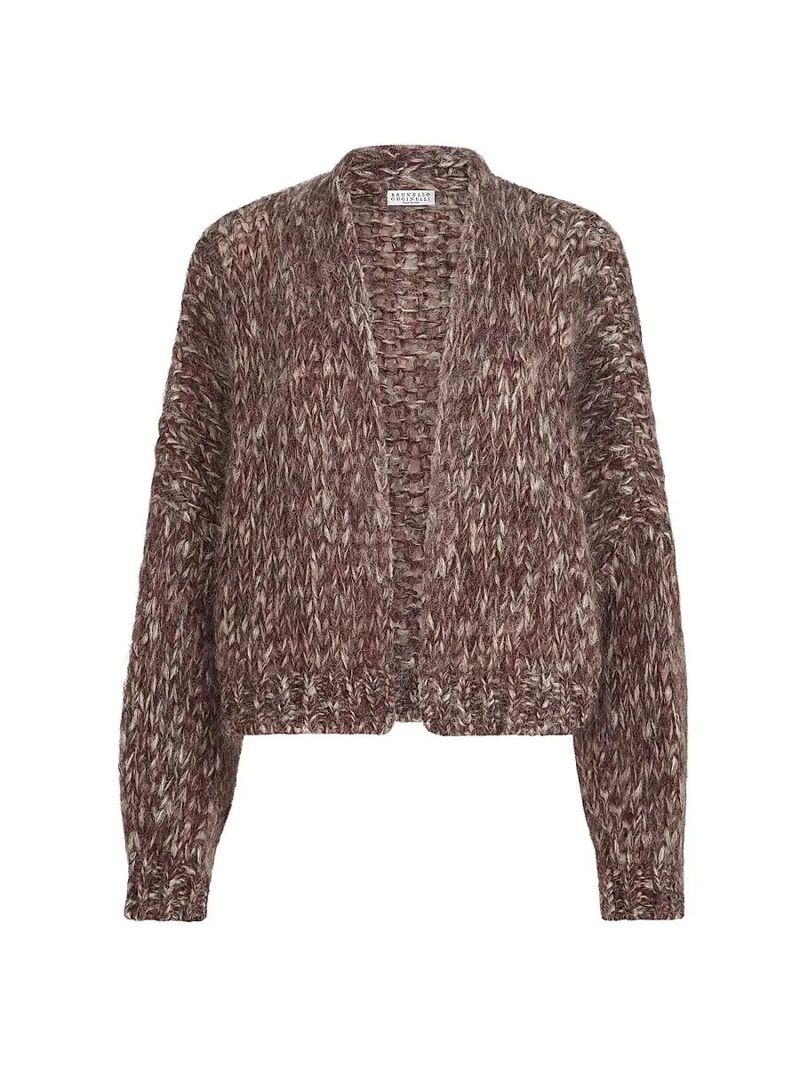 Brunello Cucinelli Women's Malfilé Mohair Cardigan - Purple | Image 1 Brunello Cucinelli Women's Malfilé Mohair Cardigan - Purple | Image 1