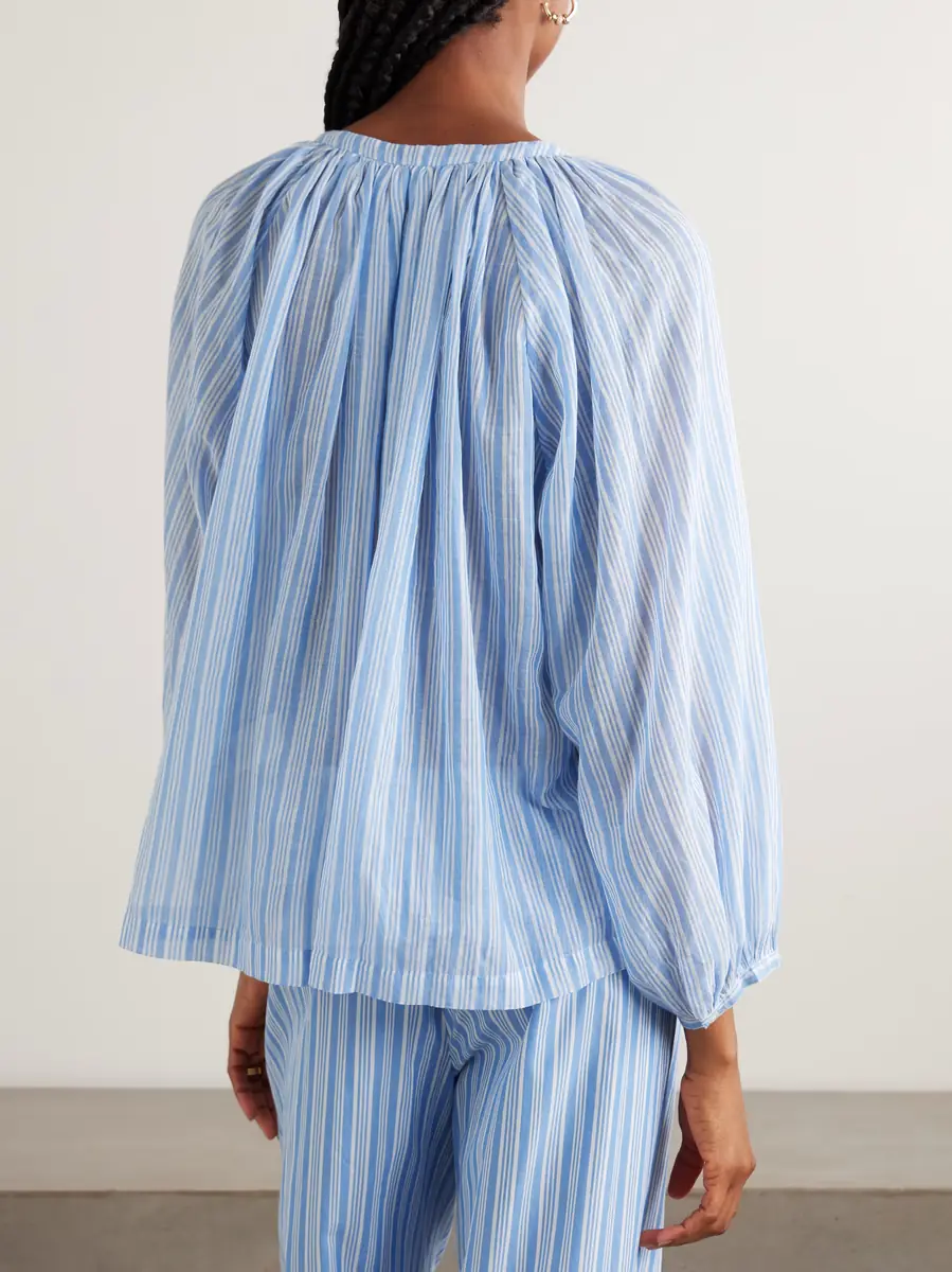DÔEN Jonie striped organic cotton-voile blouse | Thumbnail 3 DÔEN Jonie striped organic cotton-voile blouse | Thumbnail 3