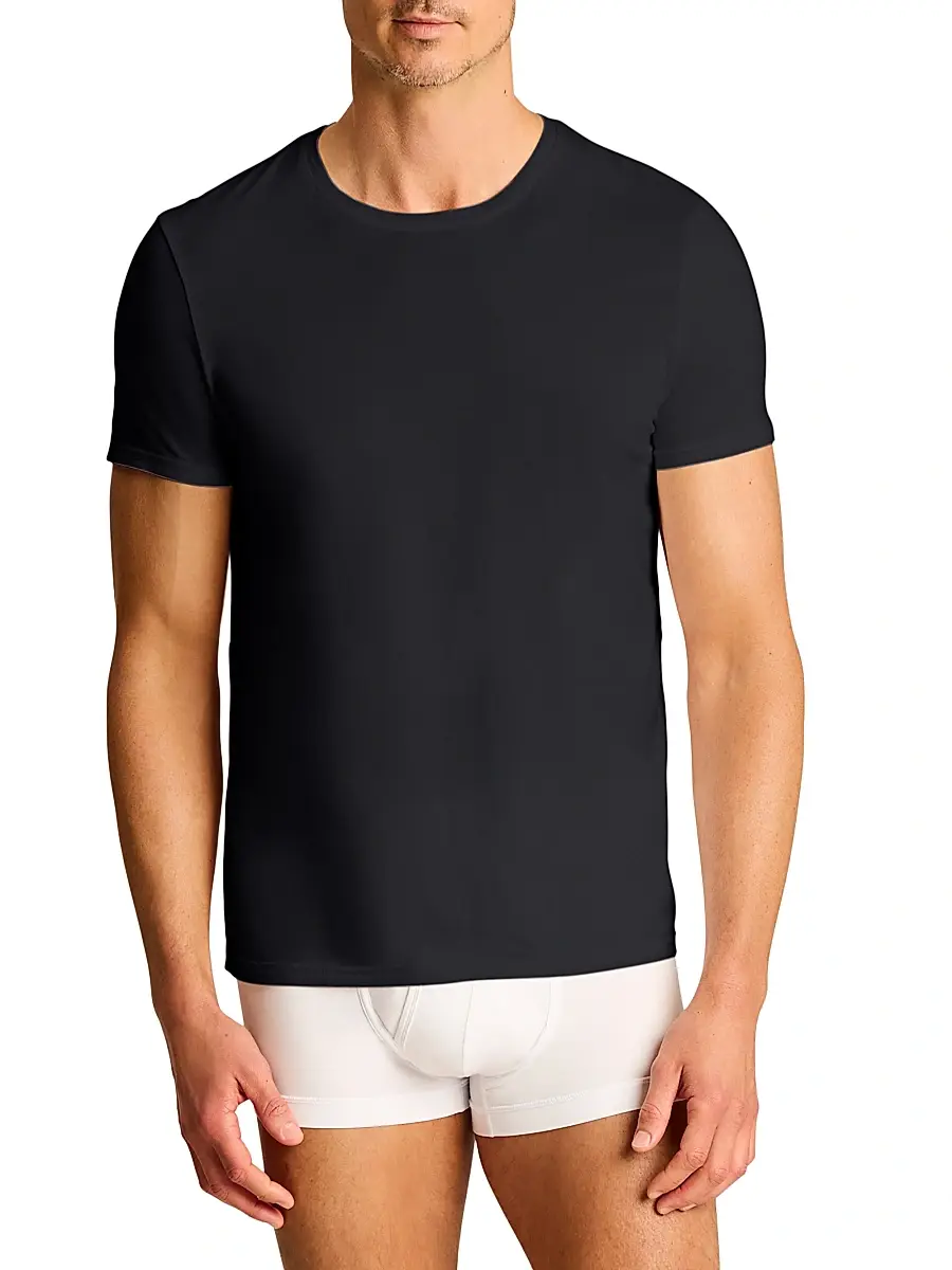 Commando Men's Premier Stretch-Cotton Crewneck Undershirt | Thumbnail 2