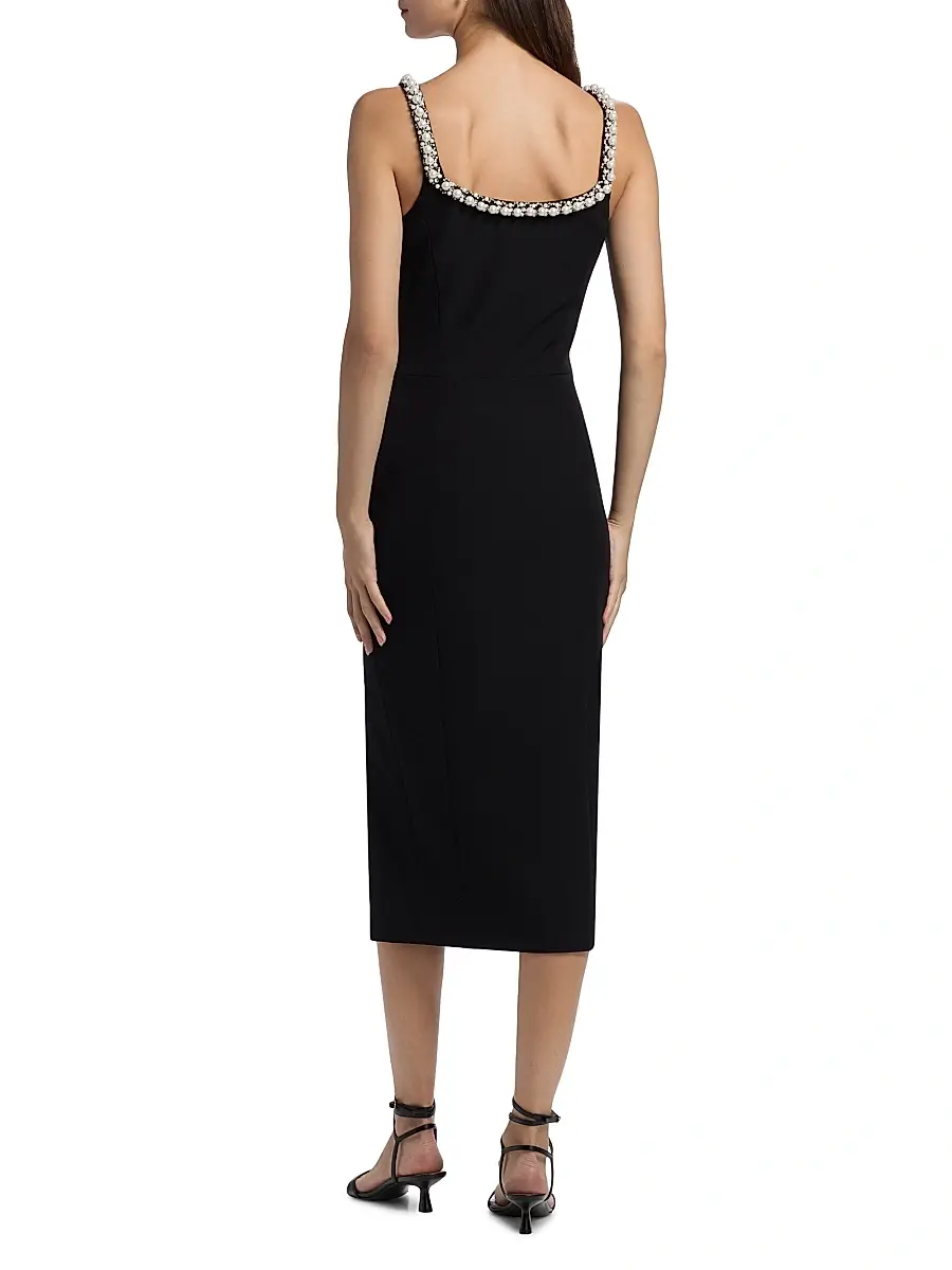 Generation Love Women's Prague Faux-Pearl-Embellished Stretch-Crepe Midi-Dress | Thumbnail 5 Generation Love Women's Prague Faux-Pearl-Embellished Stretch-Crepe Midi-Dress | Thumbnail 5