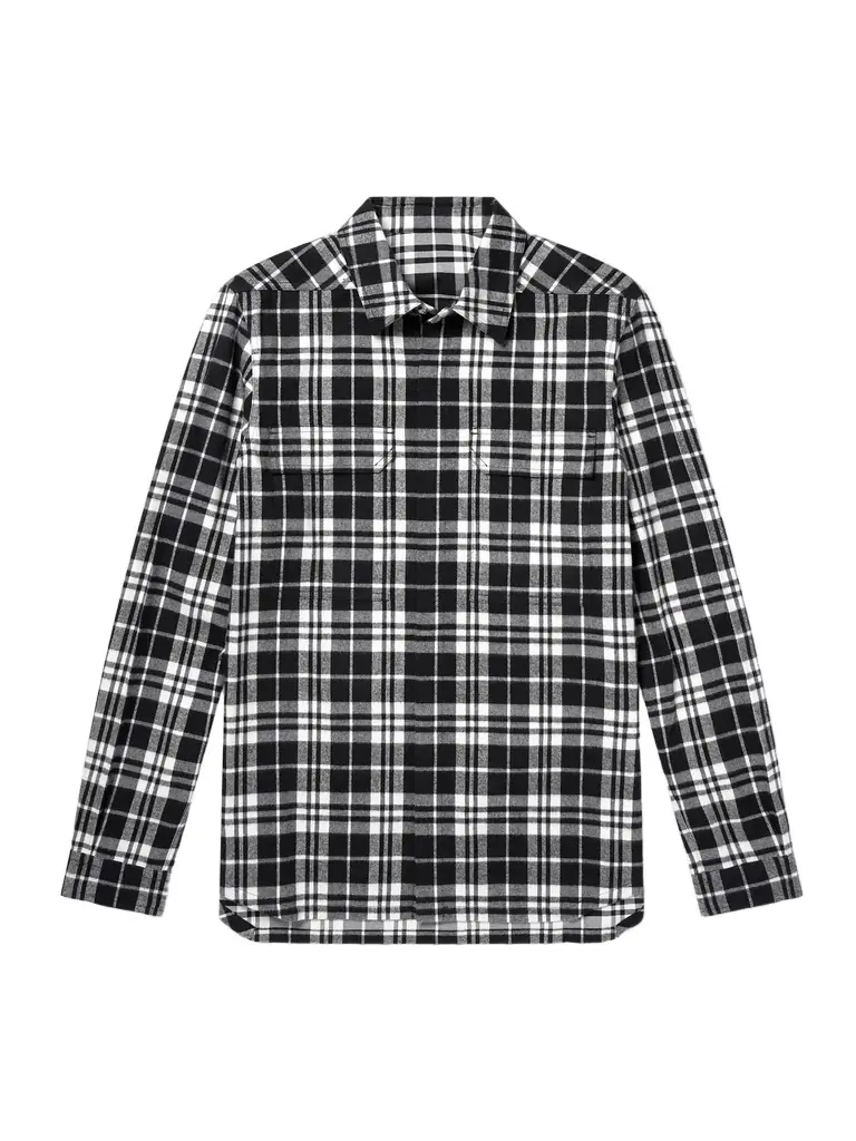 Rick Owens Checked Cotton-Flannel Shirt - Men | Thumbnail 1 Rick Owens Checked Cotton-Flannel Shirt - Men | Thumbnail 1