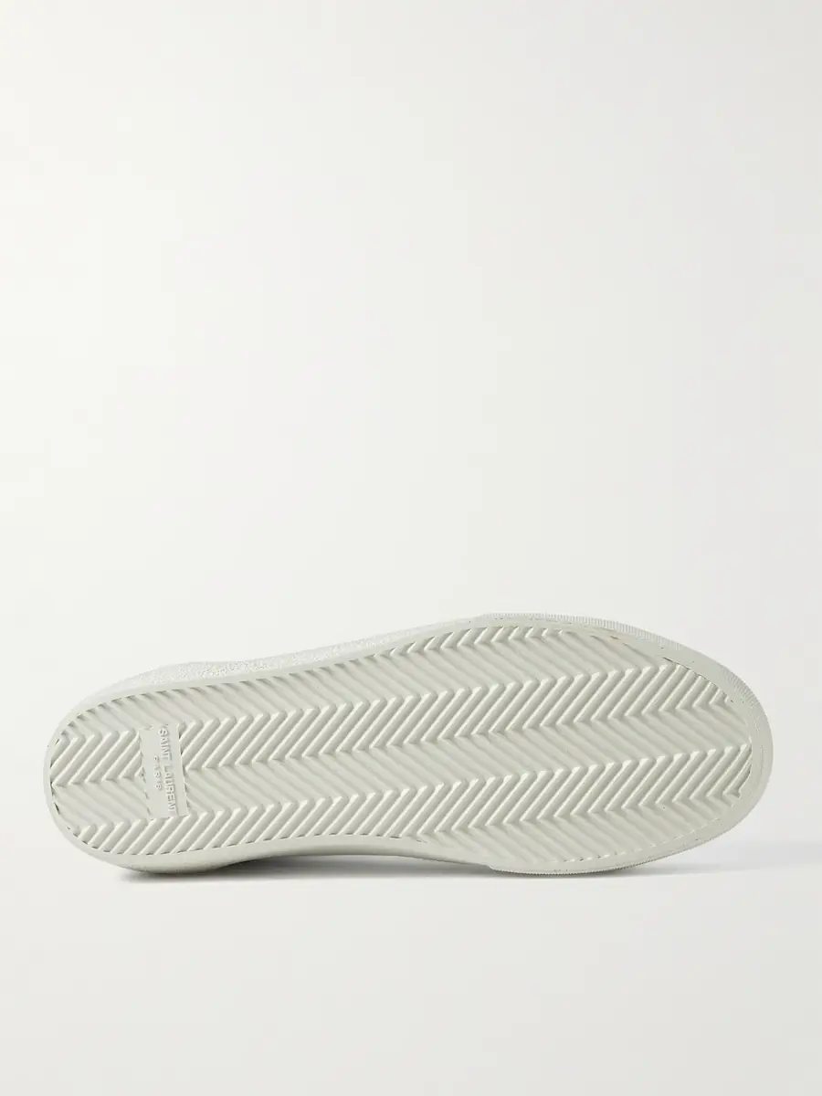 Saint Laurent SL/06 Court Classic Logo-Embroidered Leather Sneakers - Men | Thumbnail 6