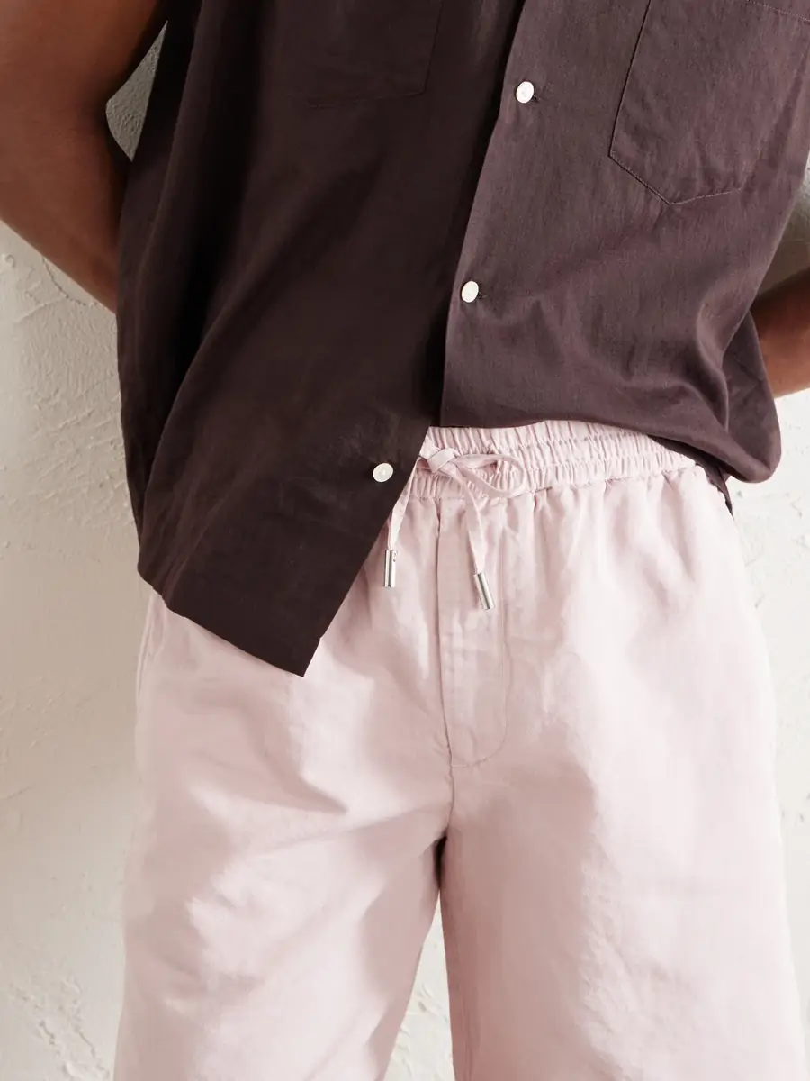 MR P. Straight-Leg Cotton and Linen-Blend Twill Drawstring Shorts - Men | Thumbnail 5