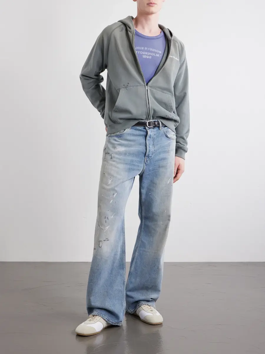Acne Studios Fupiter Logo-Print Embroidered Cotton-Jersey Hoodie - Men | Thumbnail 2
