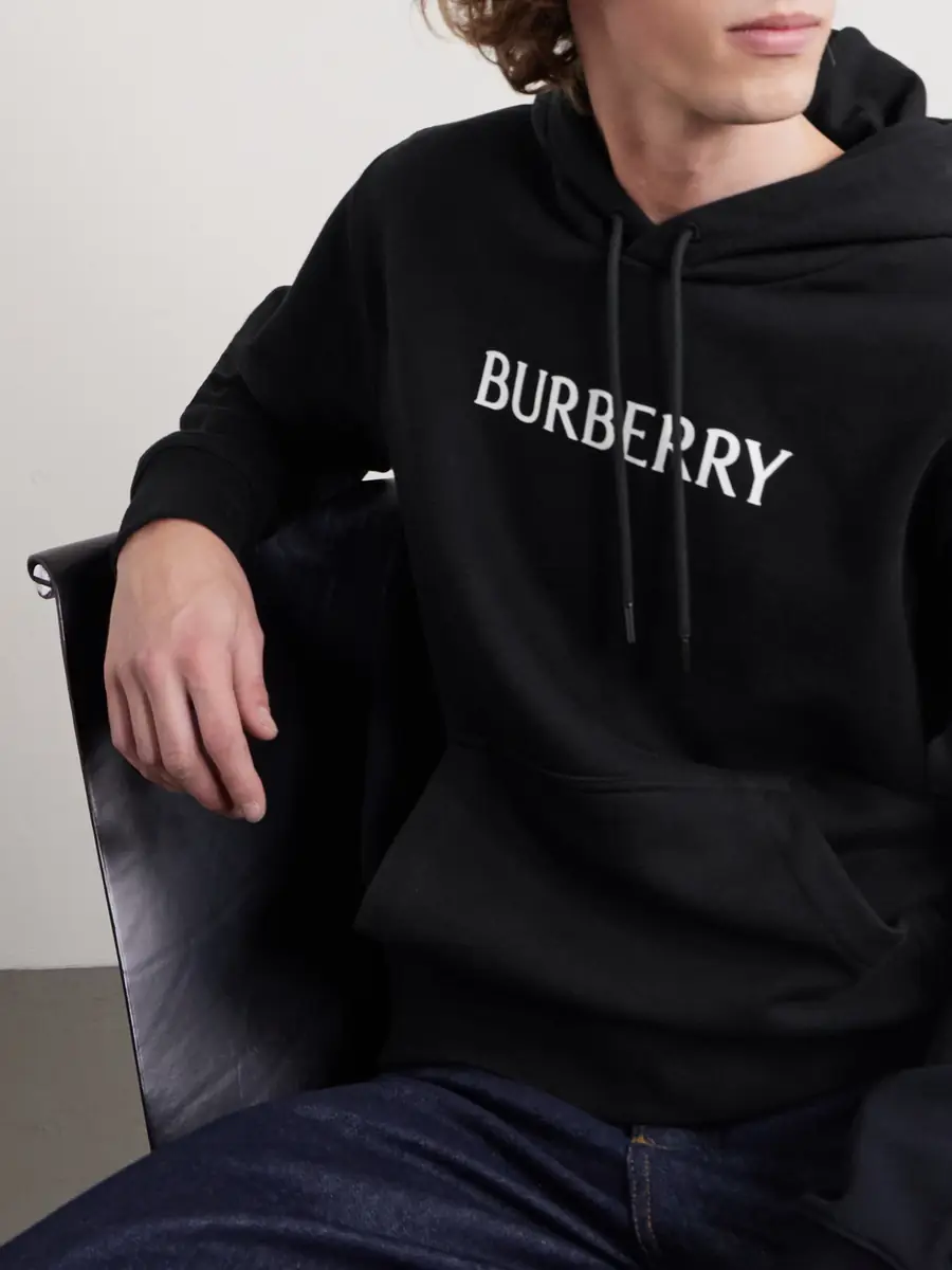 Burberry Logo-Print Cotton-Jersey Hoodie - Men | Thumbnail 4