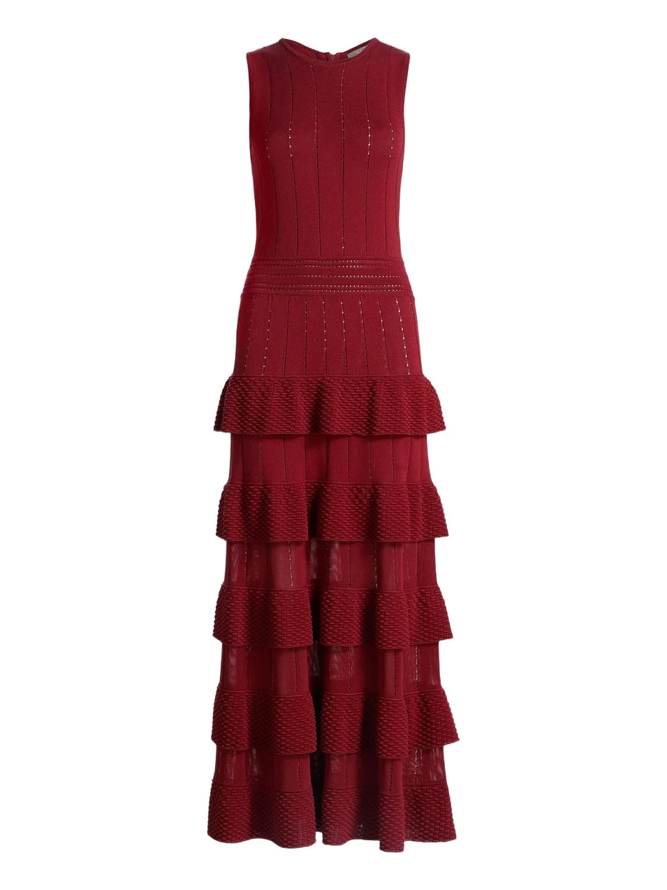 Lela Rose Women's Piper Bobble-Knit Tiered Maxi Dress