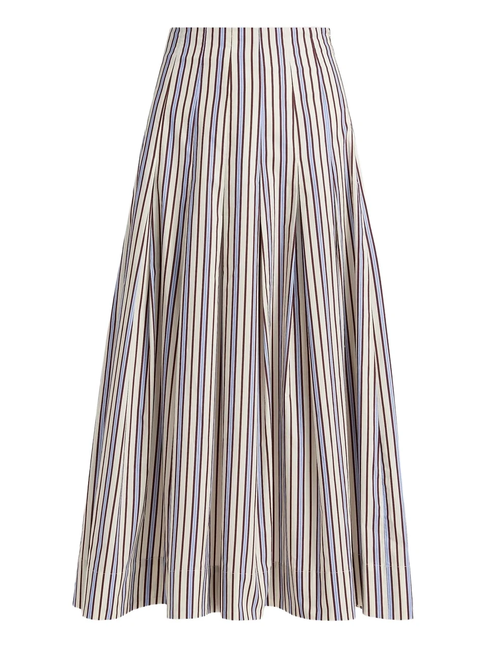 Lela Rose Women's Striped Poplin Cotton Midi-Skirt