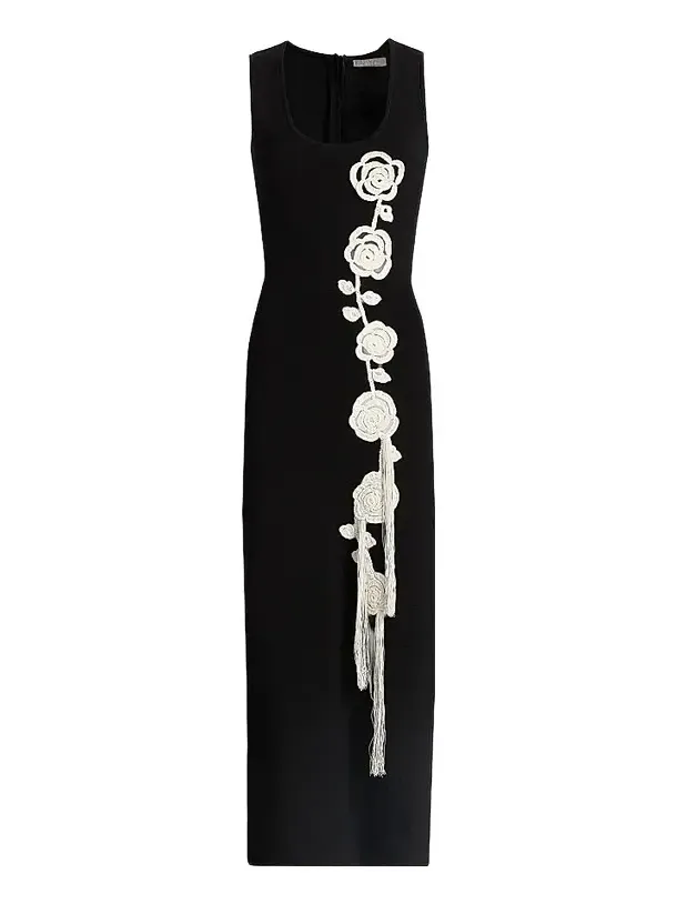 Women's Crochet Appliqué Midi-Dress Women's Crochet Appliqué Midi-Dress
