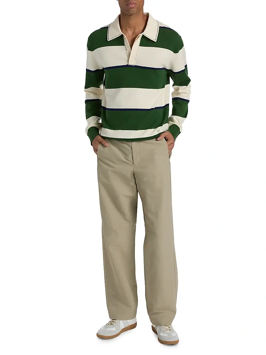 Simkhai Men's Louis Cotton-Cashmere Rugby Shirt | Thumbnail 2 Simkhai Men's Louis Cotton-Cashmere Rugby Shirt | Thumbnail 2