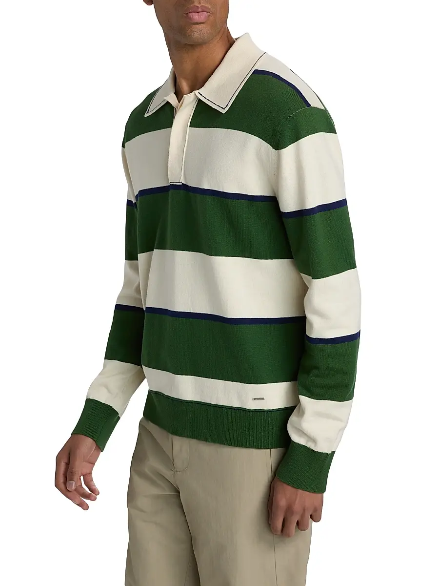 Simkhai Men's Louis Cotton-Cashmere Rugby Shirt | Thumbnail 4 Simkhai Men's Louis Cotton-Cashmere Rugby Shirt | Thumbnail 4