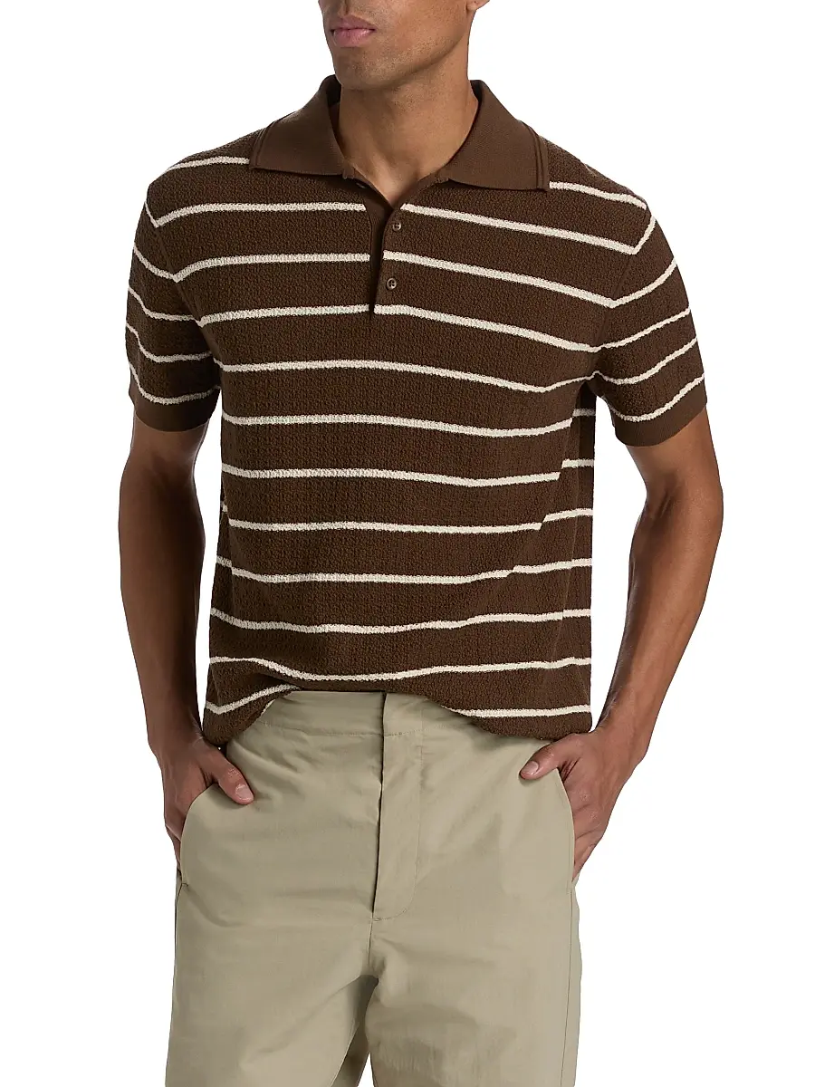 Simkhai Men's Calum Striped Polo Shirt | Thumbnail 3 Simkhai Men's Calum Striped Polo Shirt | Thumbnail 3