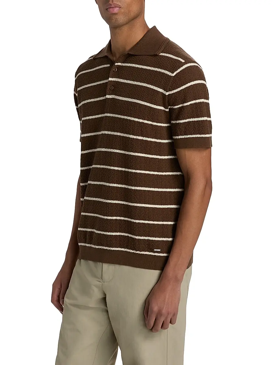 Simkhai Men's Calum Striped Polo Shirt | Thumbnail 4 Simkhai Men's Calum Striped Polo Shirt | Thumbnail 4