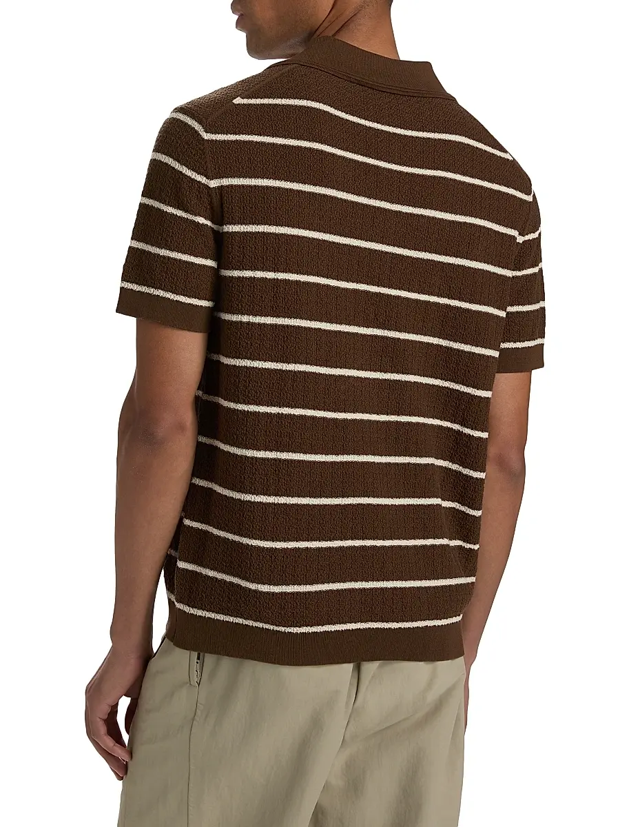 Simkhai Men's Calum Striped Polo Shirt | Thumbnail 5 Simkhai Men's Calum Striped Polo Shirt | Thumbnail 5