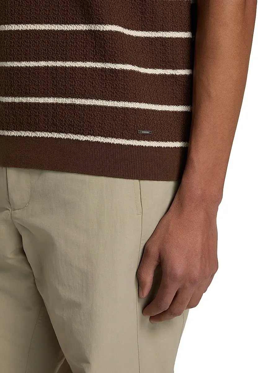 Simkhai Men's Calum Striped Polo Shirt | Thumbnail 6 Simkhai Men's Calum Striped Polo Shirt | Thumbnail 6
