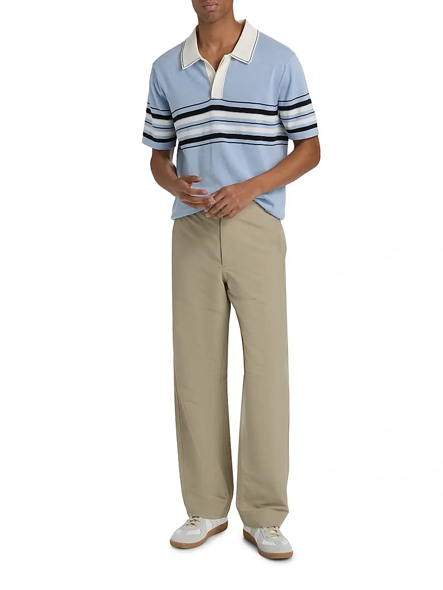 Simkhai Men's Brandon Striped Cotton Polo Shirt | Thumbnail 2 Simkhai Men's Brandon Striped Cotton Polo Shirt | Thumbnail 2