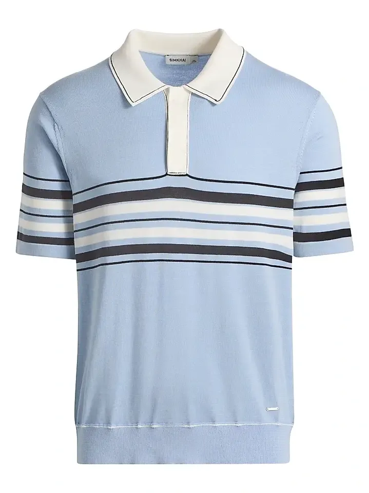 Men's Brandon Striped Cotton Polo Shirt Men's Brandon Striped Cotton Polo Shirt