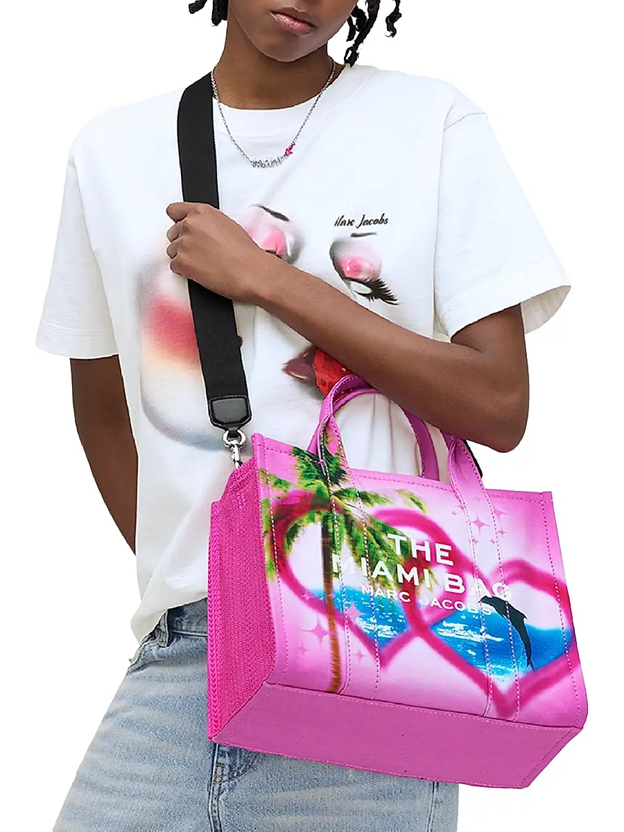 Marc Jacobs Women's The City Medium Miami Cotton-Blend Tote Bag | Thumbnail 2 Marc Jacobs Women's The City Medium Miami Cotton-Blend Tote Bag | Thumbnail 2