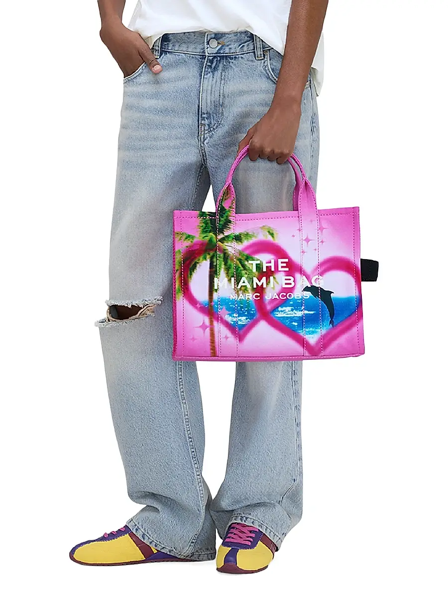 Marc Jacobs Women's The City Medium Miami Cotton-Blend Tote Bag | Thumbnail 3 Marc Jacobs Women's The City Medium Miami Cotton-Blend Tote Bag | Thumbnail 3