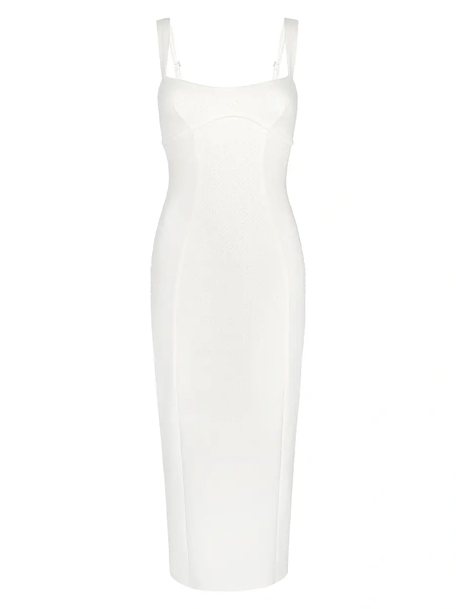 GOOD AMERICAN Women's Sculpting Crystal Sweetheart Midi-Dress