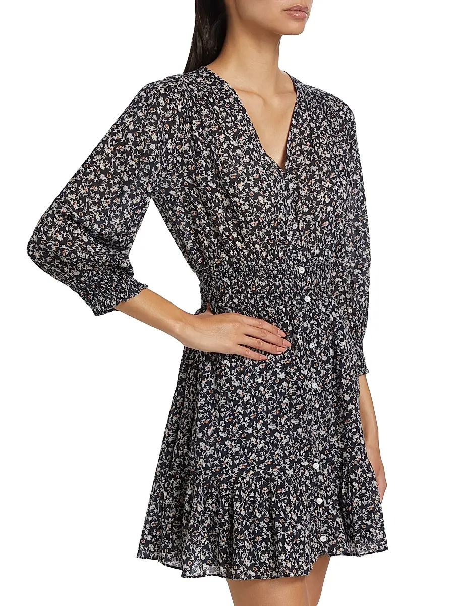 Veronica Beard Women's Katari Floral Cotton Minidress | Thumbnail 4
