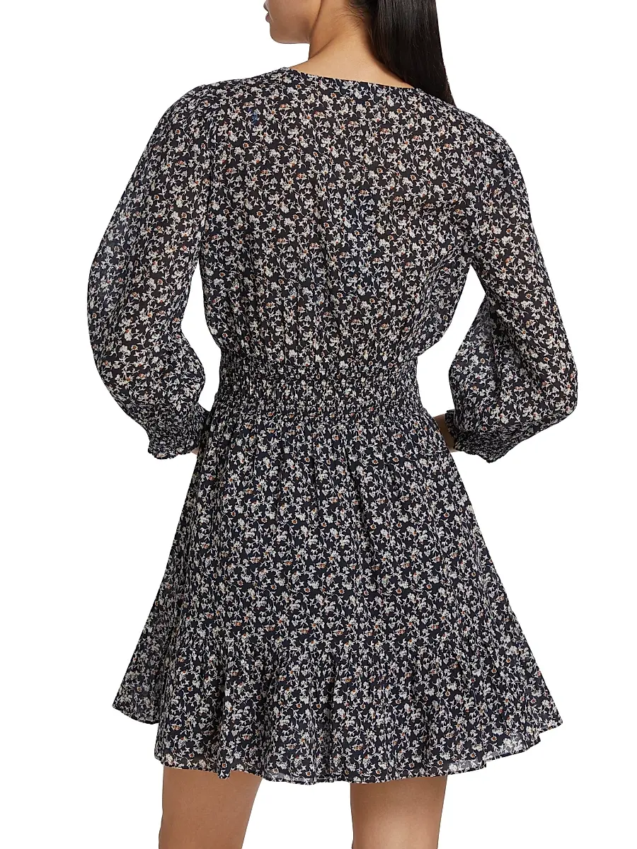 Veronica Beard Women's Katari Floral Cotton Minidress | Thumbnail 5