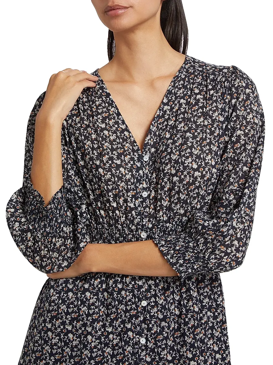 Veronica Beard Women's Katari Floral Cotton Minidress | Thumbnail 6