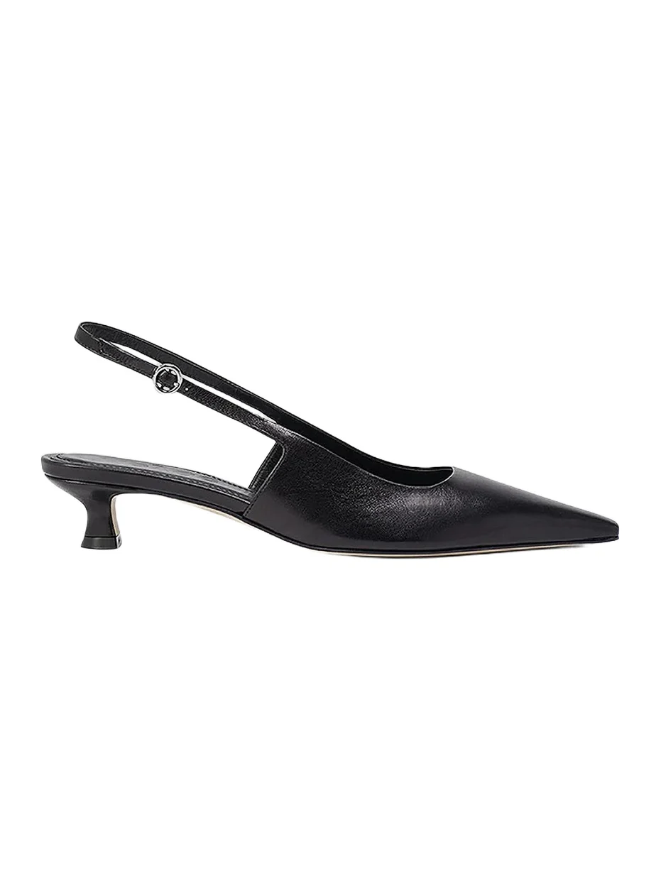 aeyde Women's Catrina Leather 35MM Kitten-Heel Slingback Pumps