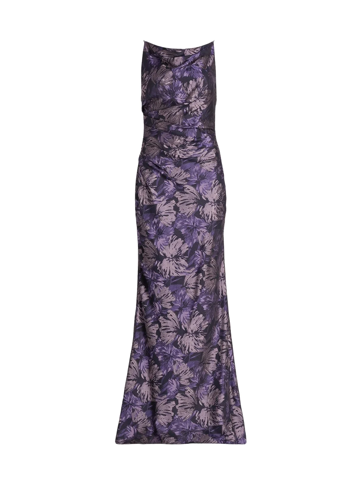 Women's Floral Pleated Sleeveless Gown Women's Floral Pleated Sleeveless Gown