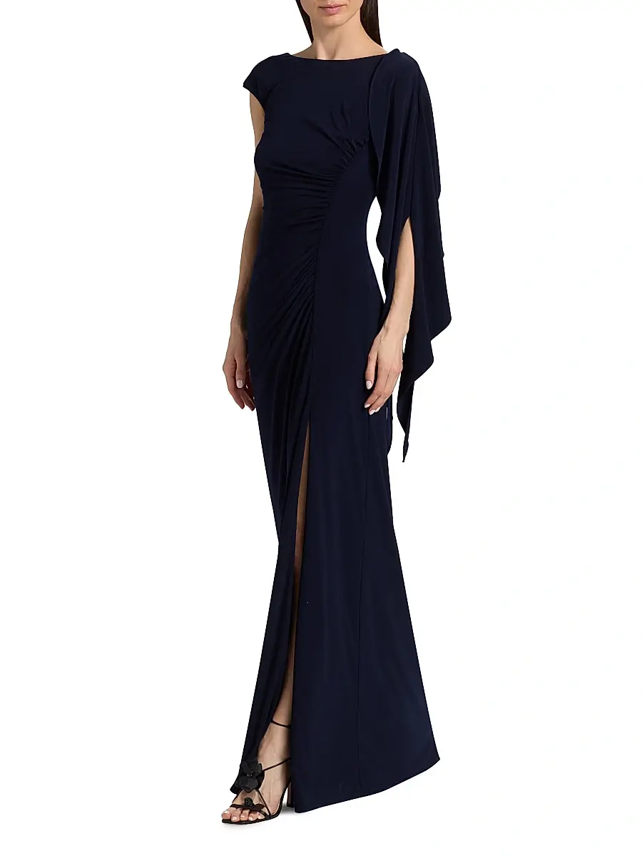 Amsale Women's Draped One-Sleeve Gown | Thumbnail 2 Amsale Women's Draped One-Sleeve Gown | Thumbnail 2