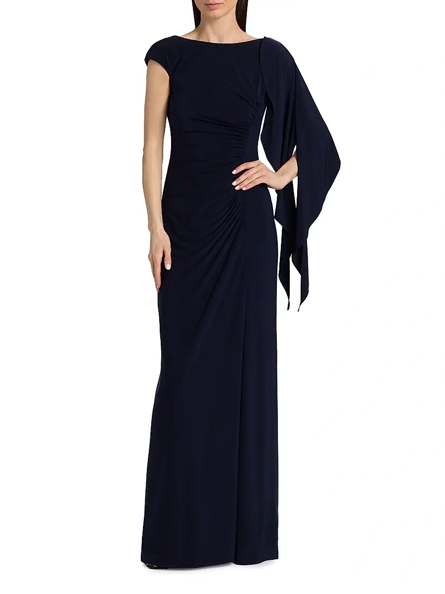 Amsale Women's Draped One-Sleeve Gown | Thumbnail 3 Amsale Women's Draped One-Sleeve Gown | Thumbnail 3