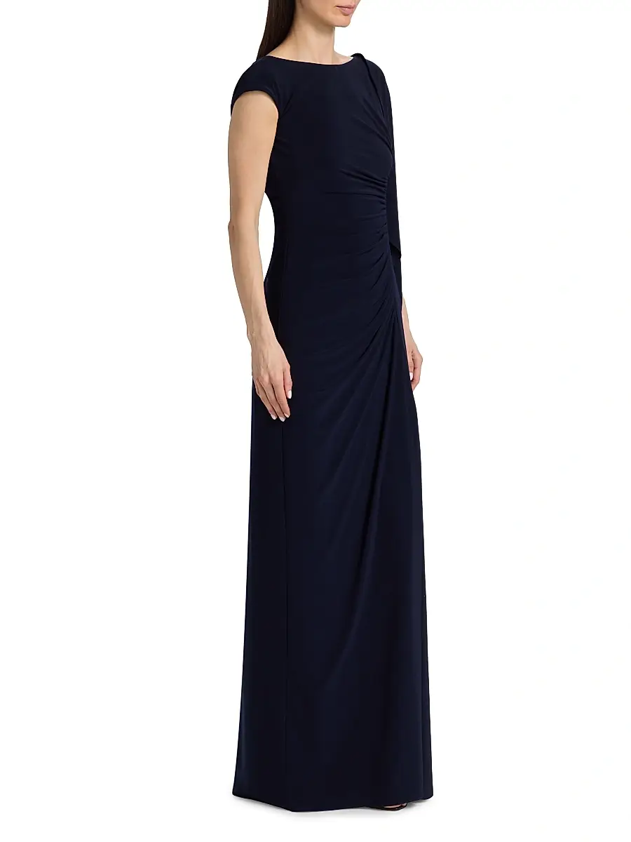 Amsale Women's Draped One-Sleeve Gown | Thumbnail 4 Amsale Women's Draped One-Sleeve Gown | Thumbnail 4