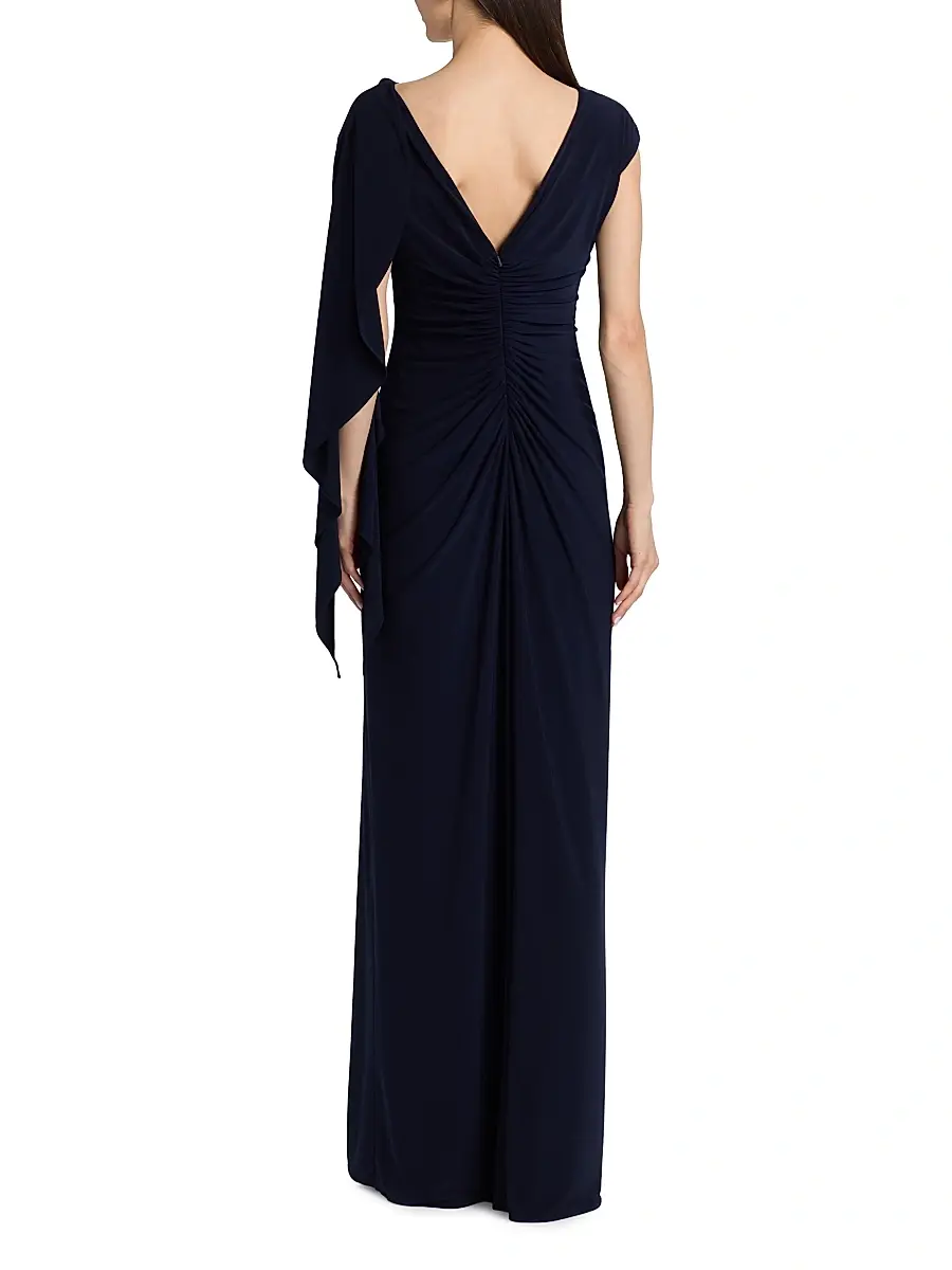 Amsale Women's Draped One-Sleeve Gown | Thumbnail 5 Amsale Women's Draped One-Sleeve Gown | Thumbnail 5