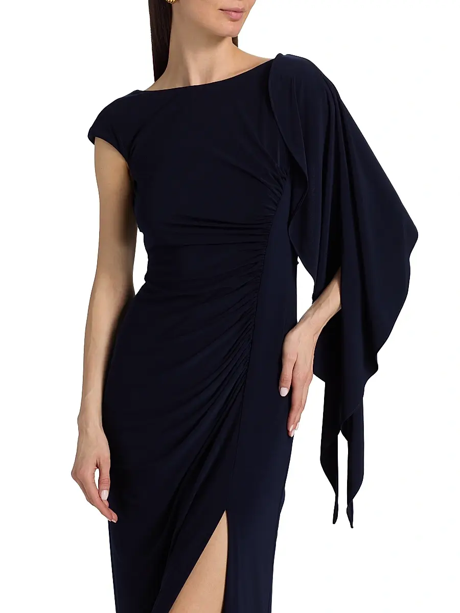 Amsale Women's Draped One-Sleeve Gown | Thumbnail 7 Amsale Women's Draped One-Sleeve Gown | Thumbnail 7
