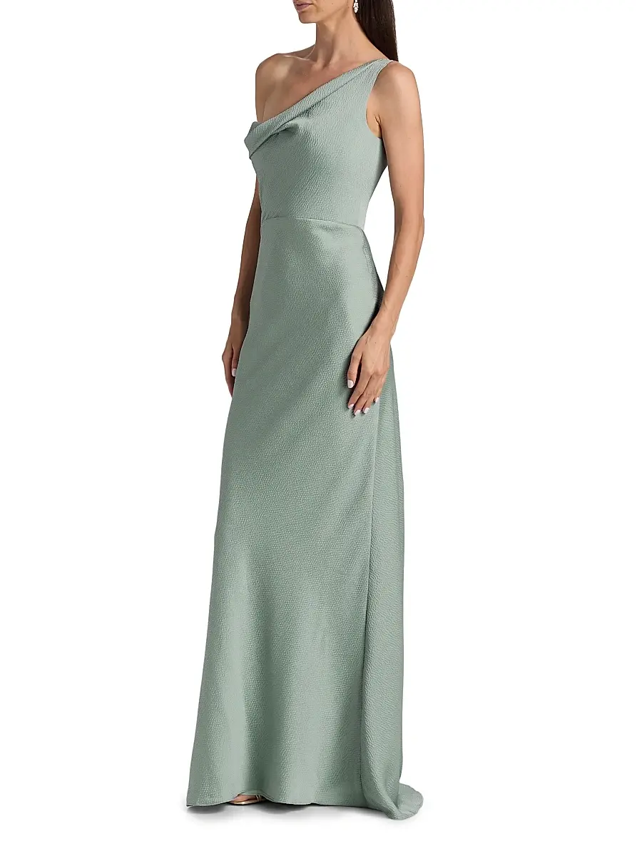 Amsale Women's Hammered Satin One-Shoulder Gown | Thumbnail 4 Amsale Women's Hammered Satin One-Shoulder Gown | Thumbnail 4