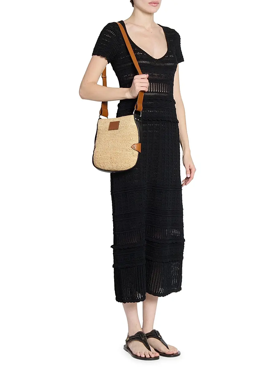 Isabel Marant Women's Mini Bayia Raffia & Leather Shoulder Bag | Thumbnail 2 Isabel Marant Women's Mini Bayia Raffia & Leather Shoulder Bag | Thumbnail 2