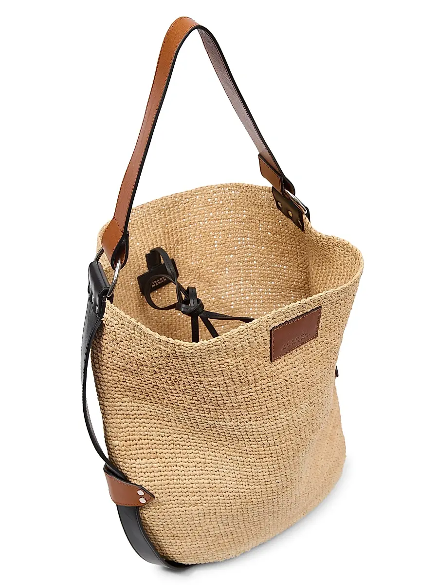 Isabel Marant Women's Mini Bayia Raffia & Leather Shoulder Bag | Thumbnail 3 Isabel Marant Women's Mini Bayia Raffia & Leather Shoulder Bag | Thumbnail 3