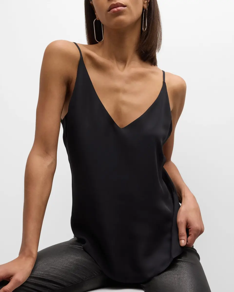 L'Agence Gabriella Silk V-Neck Tank | Thumbnail 7