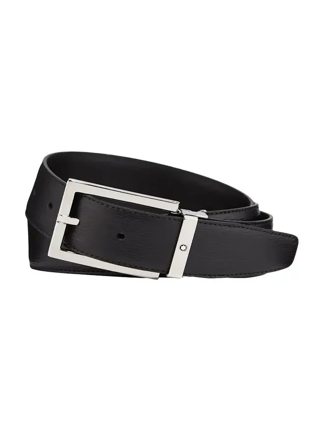 Men's Rectangle-Buckle Leather Belt