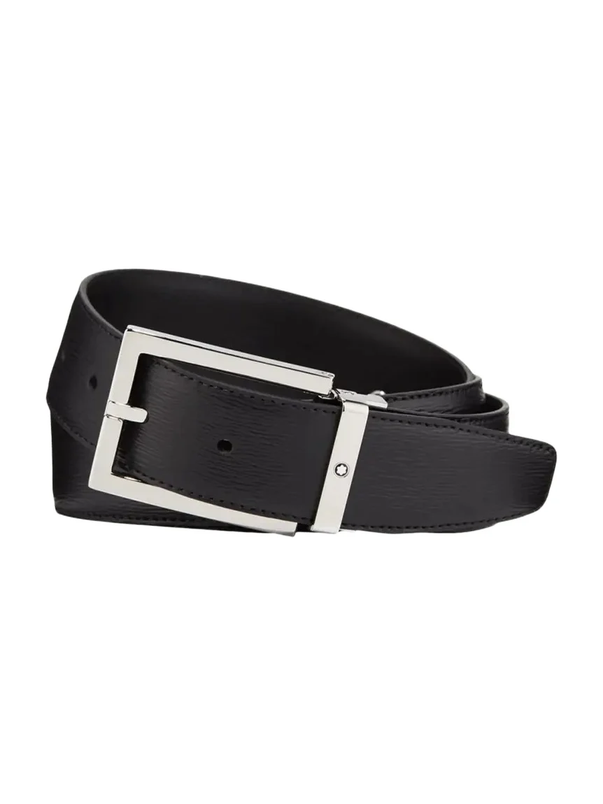 Men's Rectangle-Buckle Leather Belt