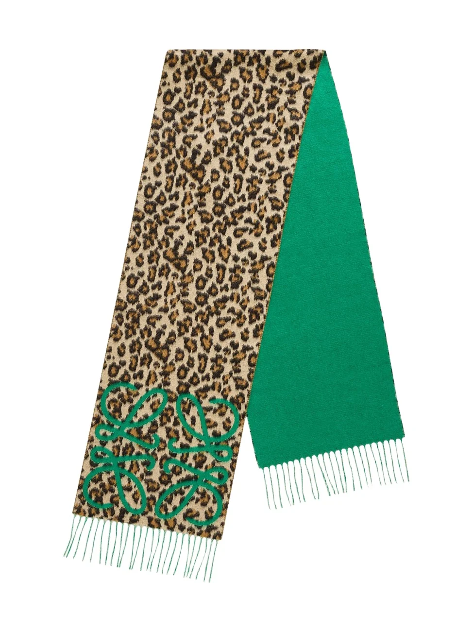 Loewe Anagram Leopard-Print Cashmere Scarf