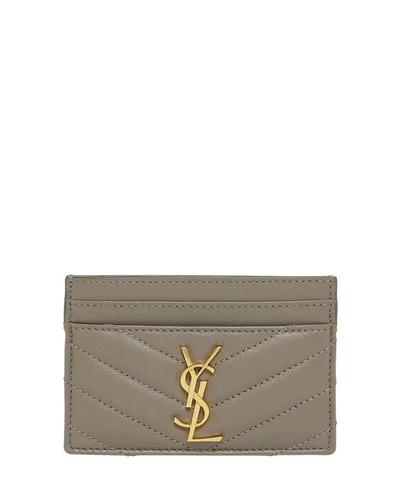 Saint Laurent Cassandre YSL Monogram Card Case in Quilted Smooth Leather | Image 1 Saint Laurent Cassandre YSL Monogram Card Case in Quilted Smooth Leather | Image 1