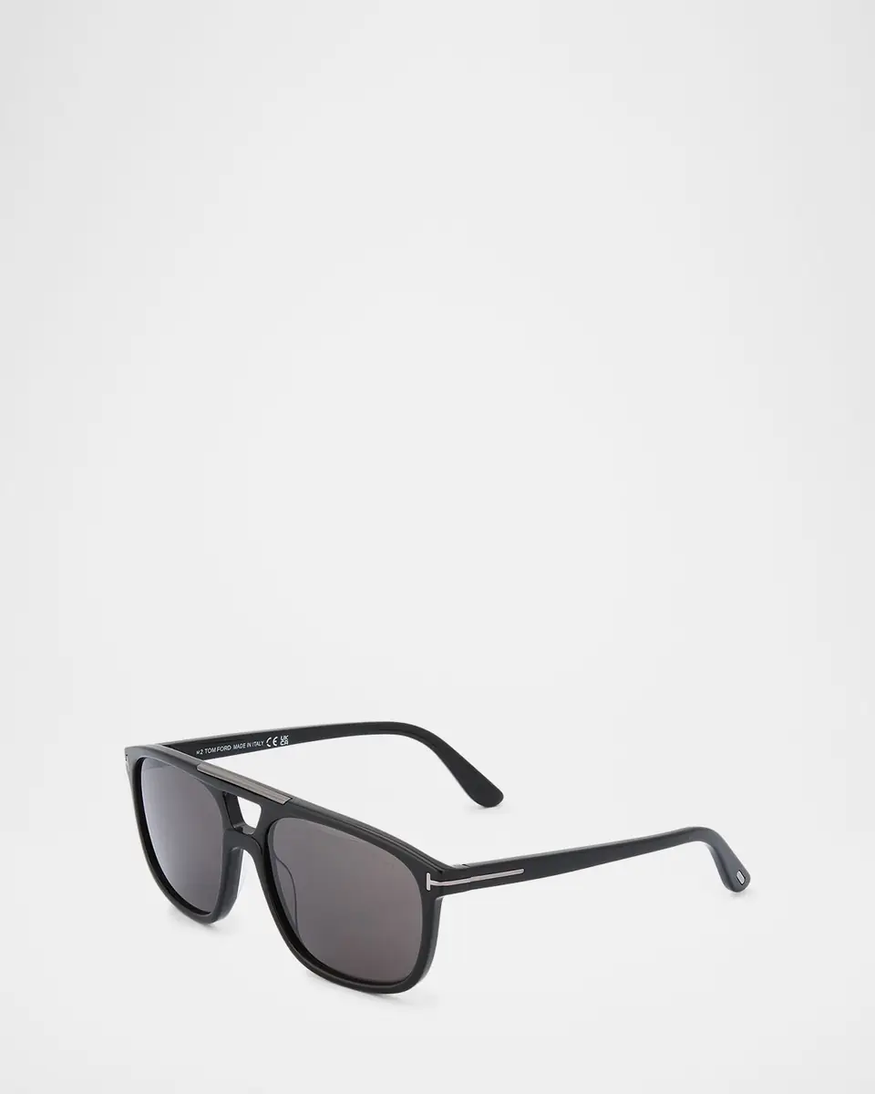 Tom Ford Men's Penn Double-Bridge Acetate Square Sunglasses | Thumbnail 2