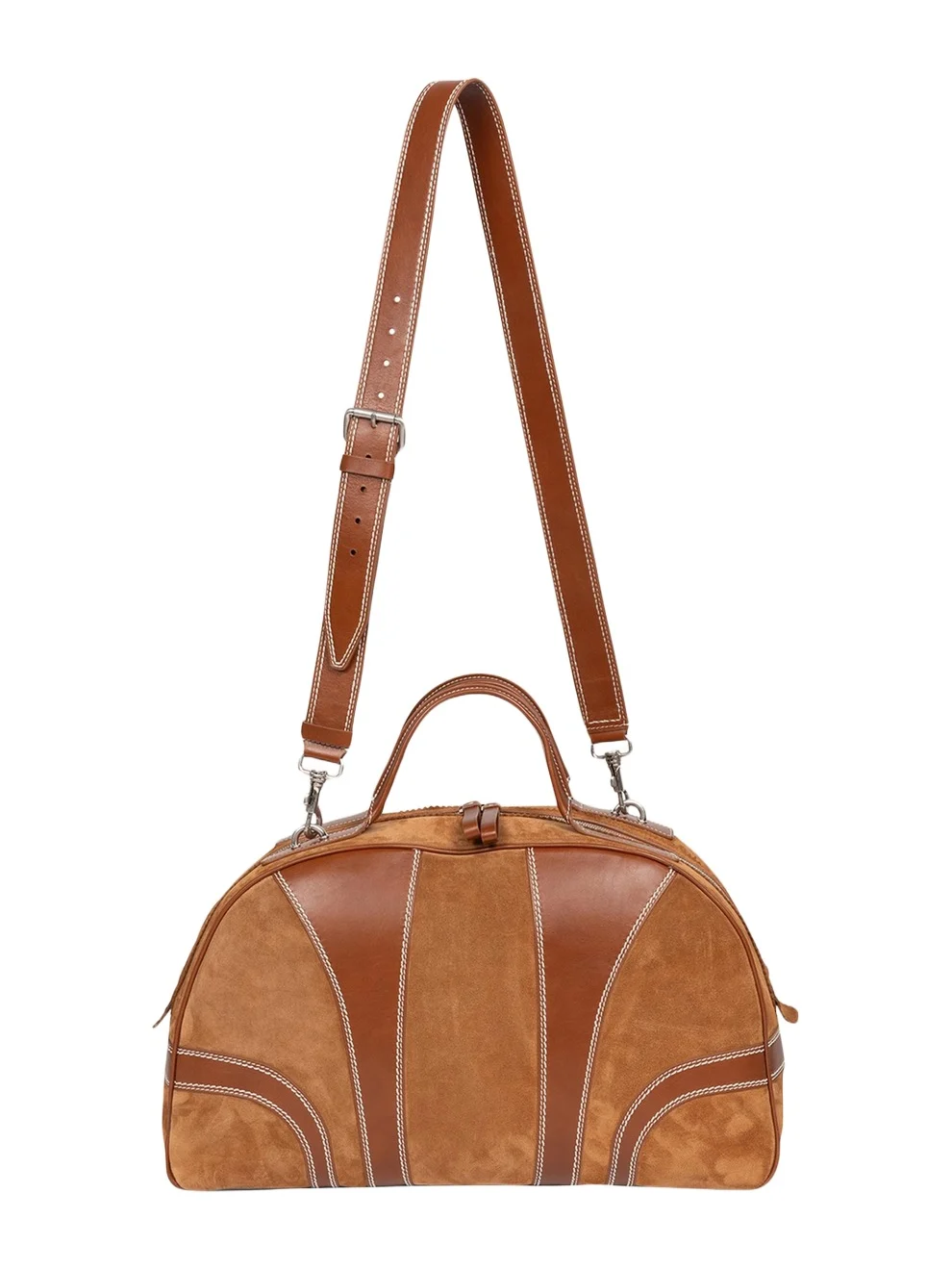 Men's Suede and Leather Duffel Crossbody Bag