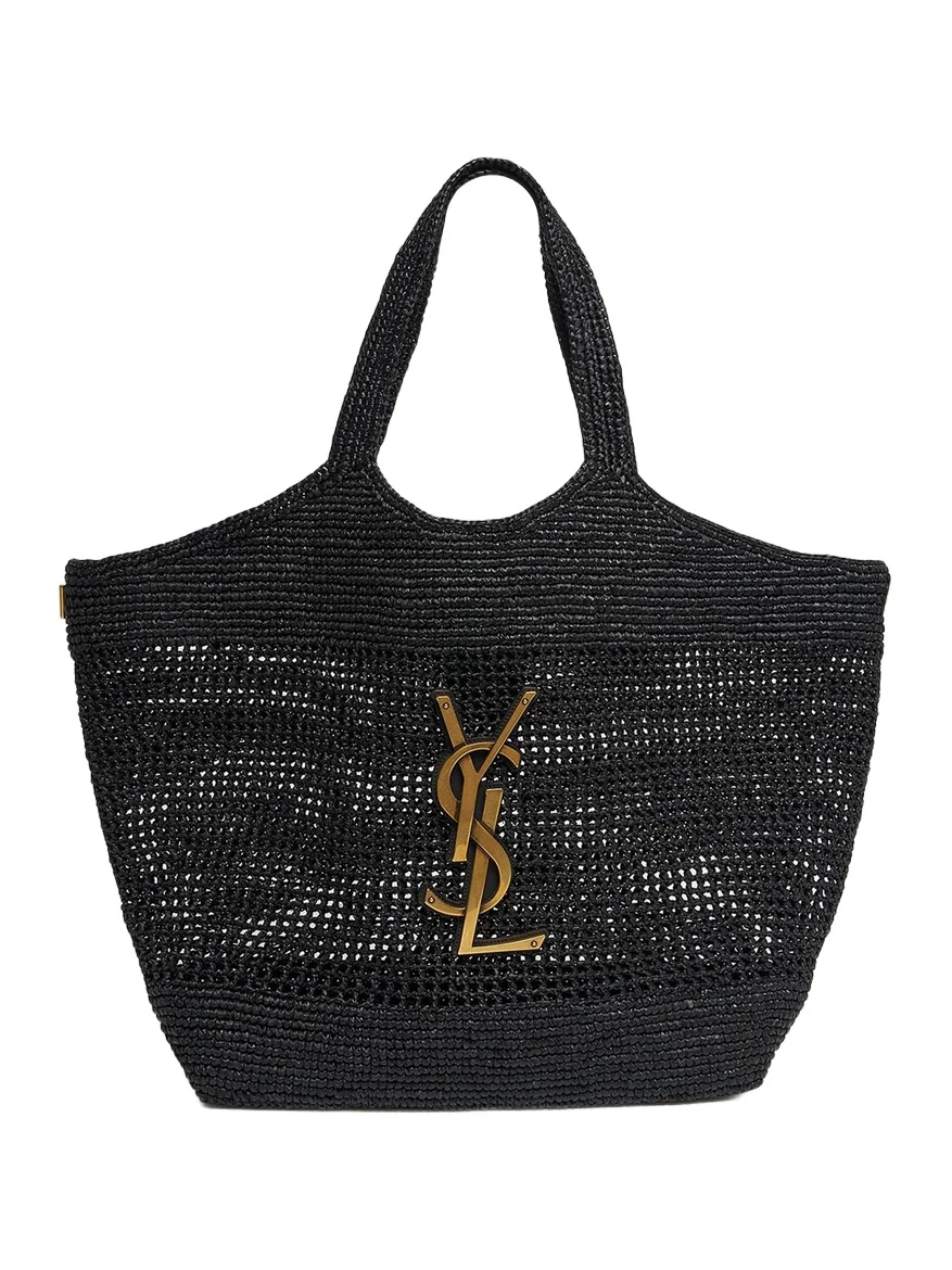 Saint Laurent Icare Medium Crochet Raffia Tote Bag