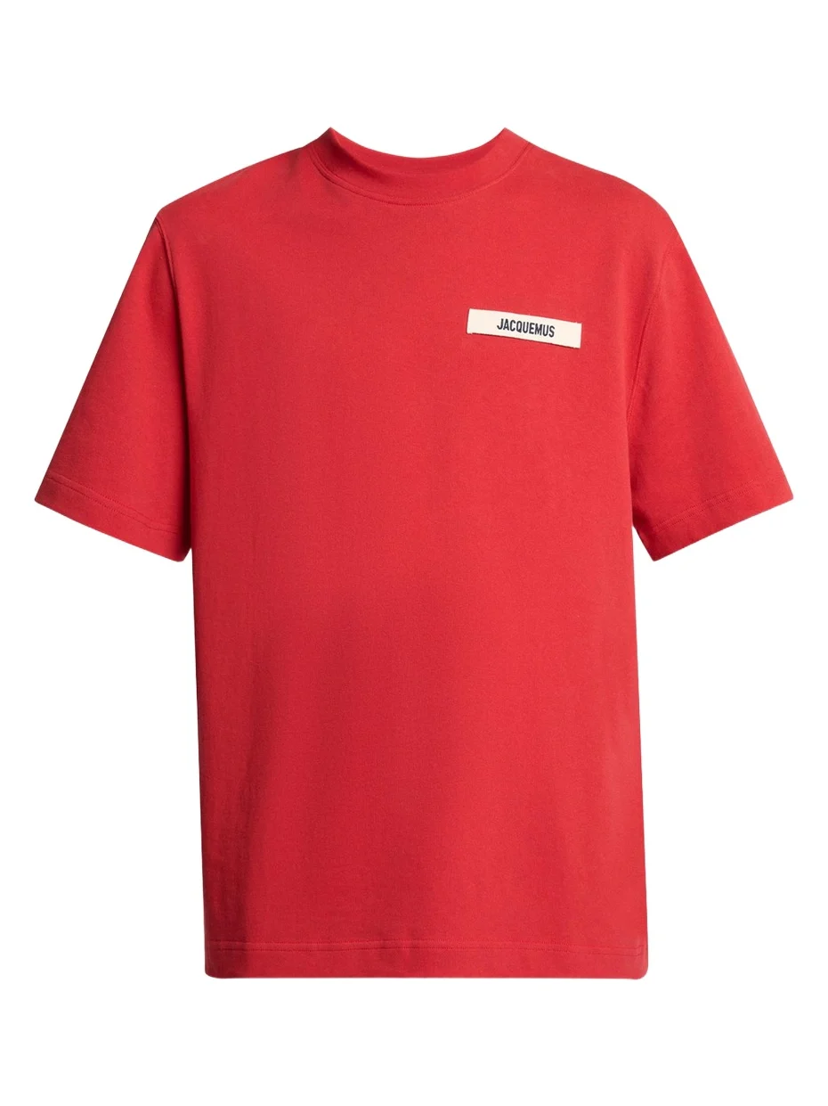 Jacquemus Men's Grosgrain Logo Crewneck T-Shirt