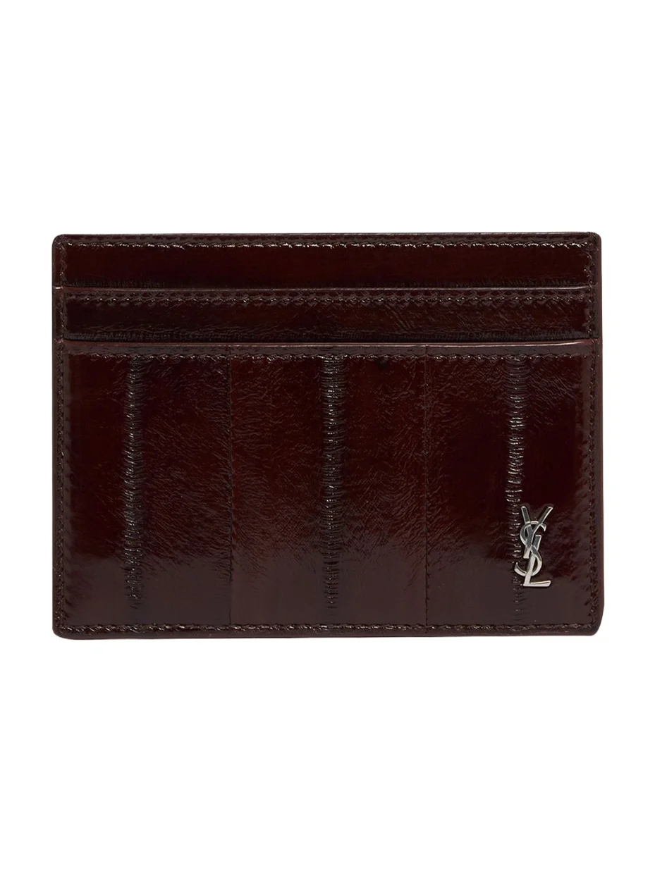 Saint Laurent Men's Tiny Cassandre Leather Card Case