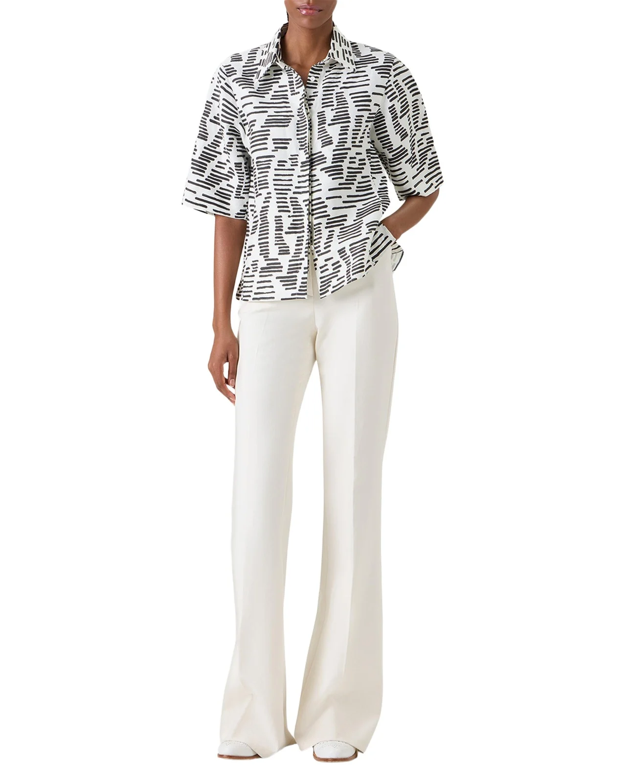 Akris Dance Movements Linen Toile Blouse
