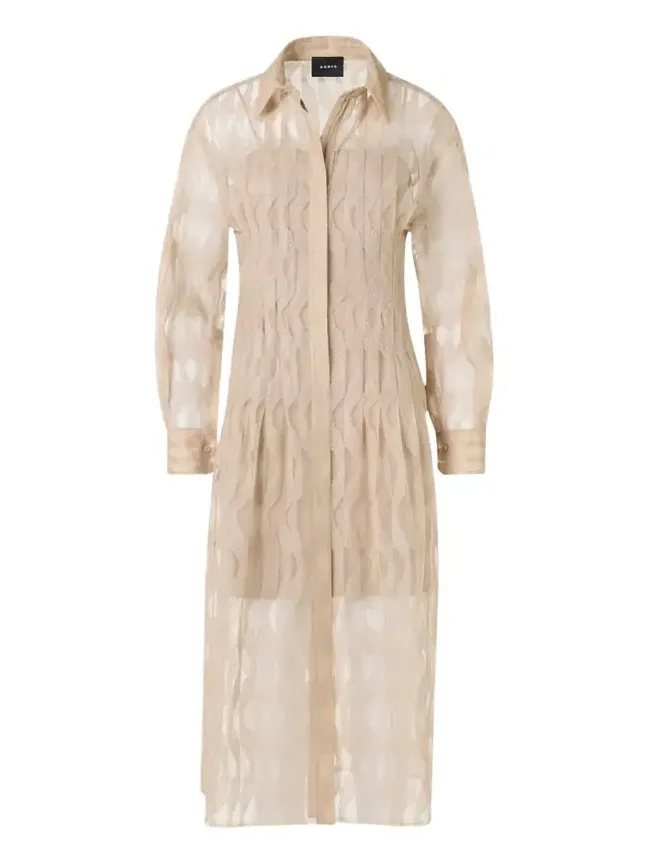 High Plains Embroidered Tulle Midi Shirtdress