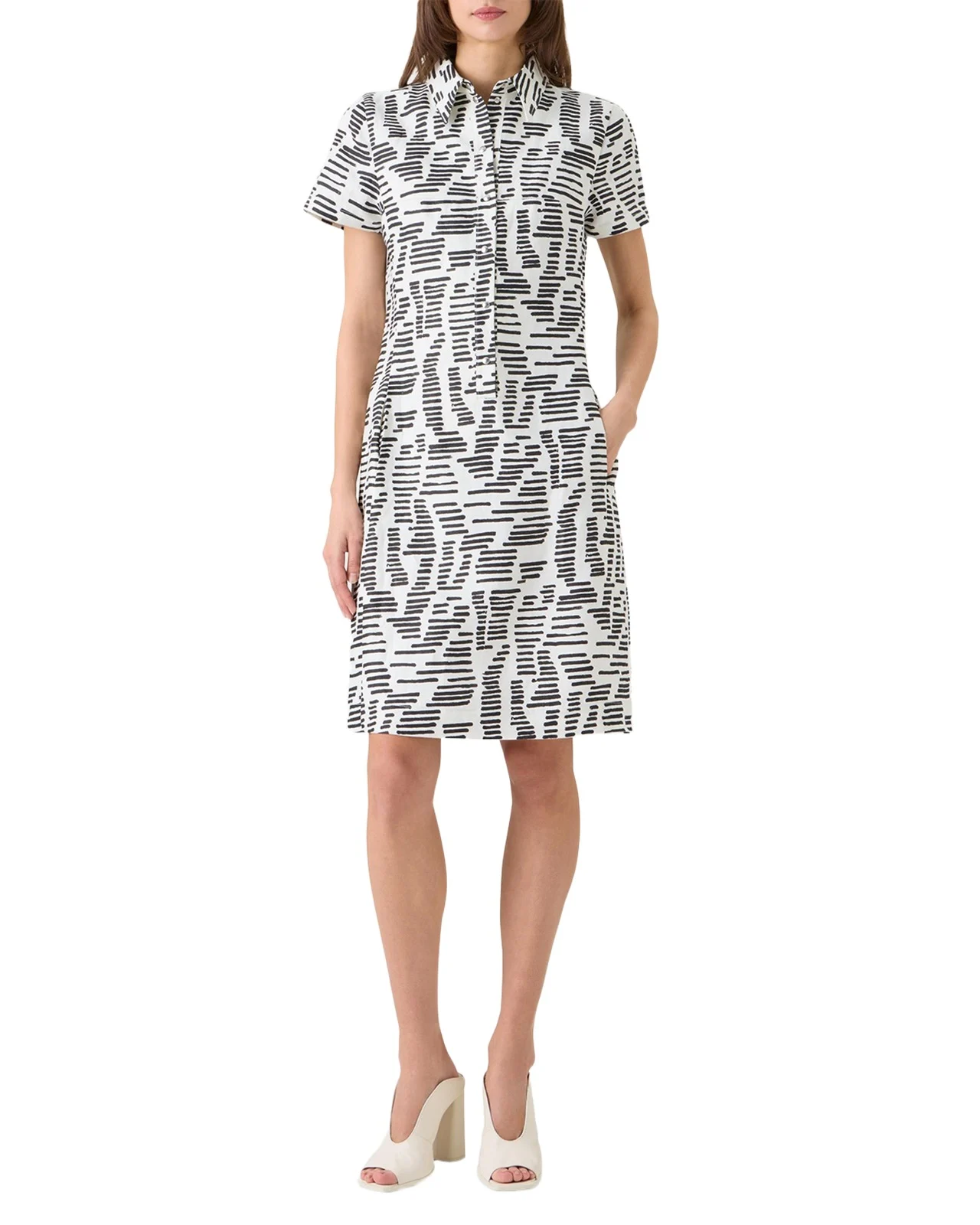 Dance Movements Linen Toile Polo Dress Dance Movements Linen Toile Polo Dress